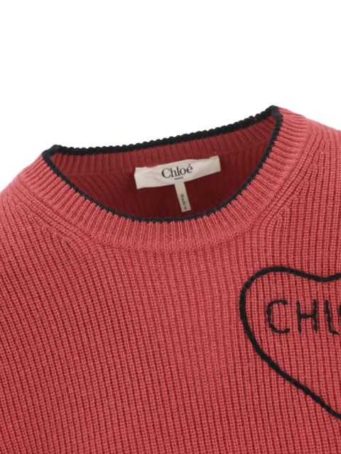 Chloé heart knitted jumper - Red