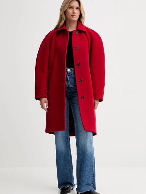 Filippa K płaszcz z dodatkiem wełny kolor czerwony 31614 - zdjęcie produktu nr 2