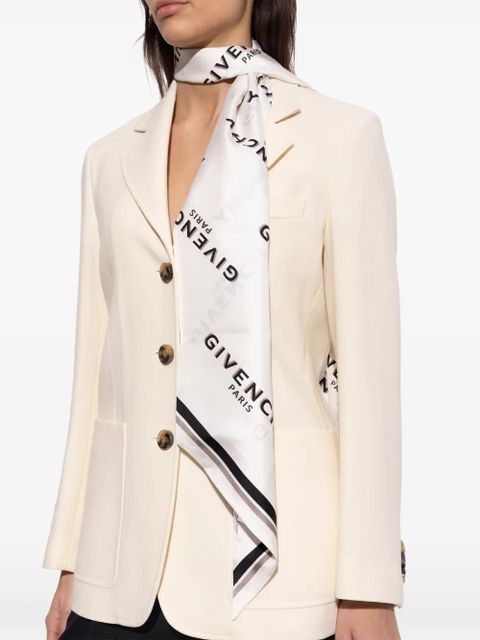 Givenchy logo-pattern scarf - White