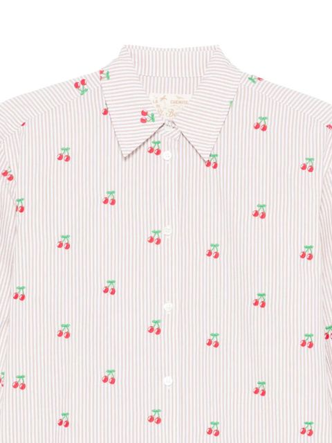 MC2 Saint Barth cherry-print striped shirt - Neutrals