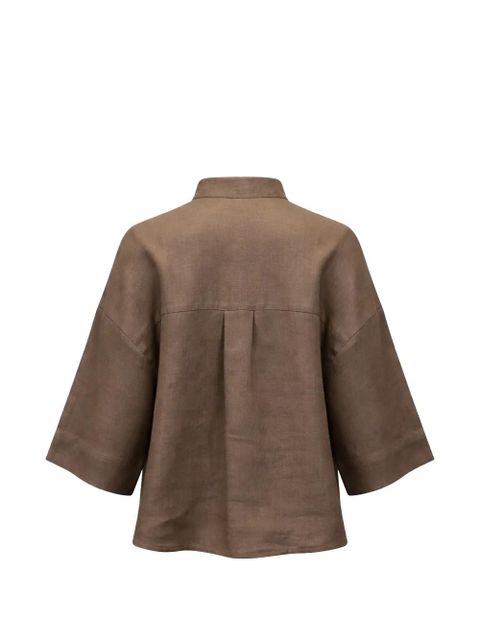 Max Mara Mirano wide-sleeve linen shirt - Brown - zdjęcie produktu nr 2