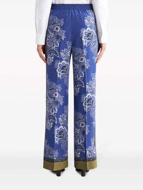 ETRO bandana-print straight-leg silk trousers - Purple - zdjęcie produktu nr 2