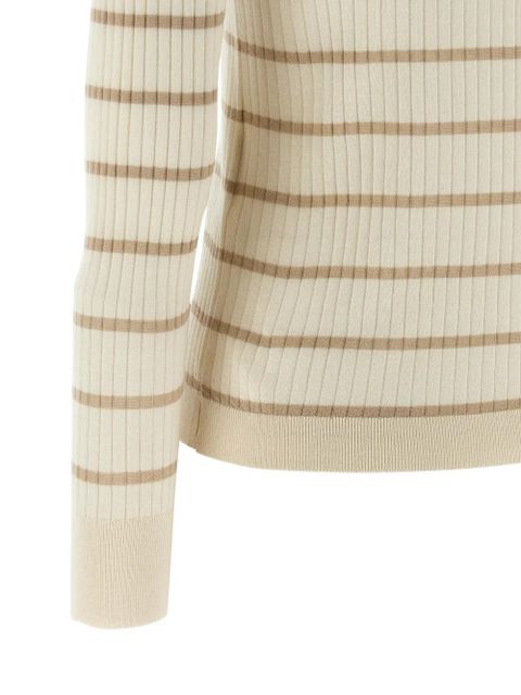 Max Mara ribbed striped polo top - Neutrals