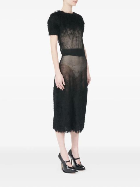 Maison Margiela short-sleeved fuzzy blouse - Black