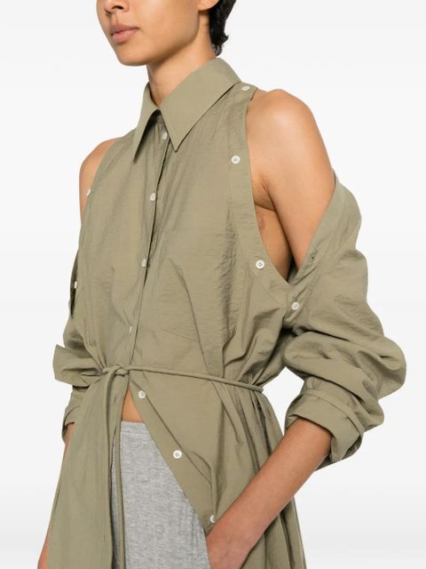 Nanushka Erisha button-detail maxi shirt dress - Green