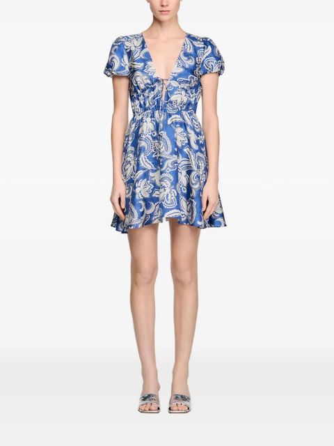 SANDRO V-neck floral-print dress - Blue - zdjęcie produktu nr 2