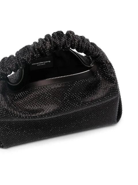 Alexander Wang Scrunchie crystal-embellished mini bag - Black