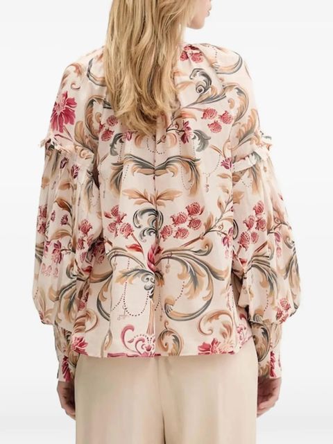 FARM Rio floral tie blouse - Neutrals