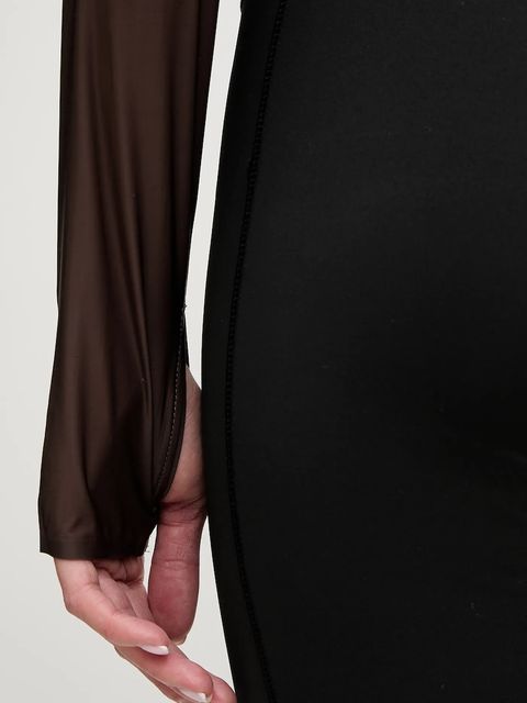 Calvin Klein Performance body treningowe kolor brązowy z półgolfem LVGWF5K139