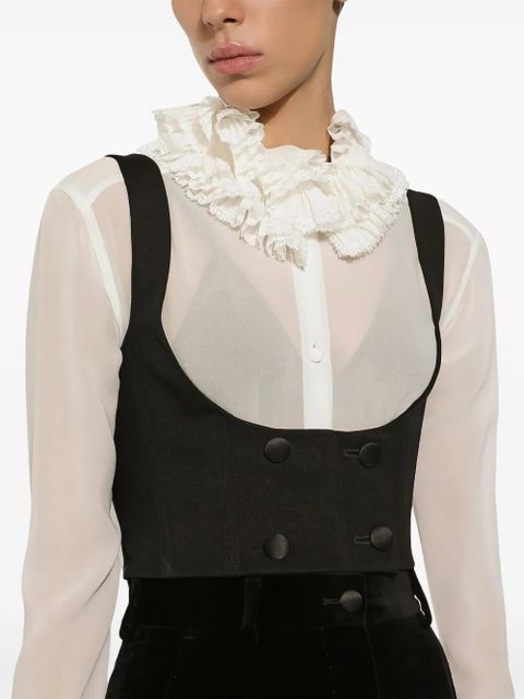 Dolce & Gabbana double-breasted scoop neck waistcoat - Black - zdjęcie produktu nr 2