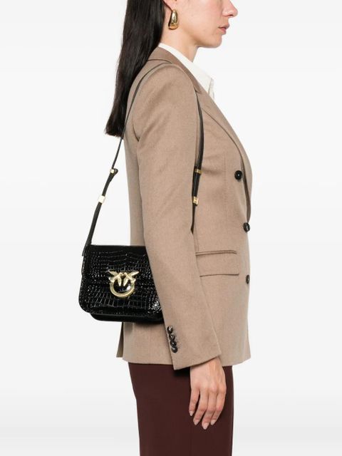 PINKO crocodile-embossed leather cross body bag - Black - zdjęcie produktu nr 2