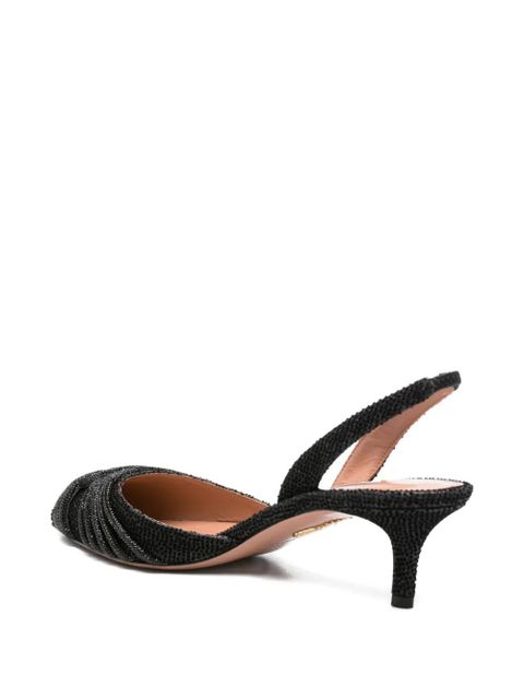 Aquazzura 60mm beaded slingback heeled pumps - Black