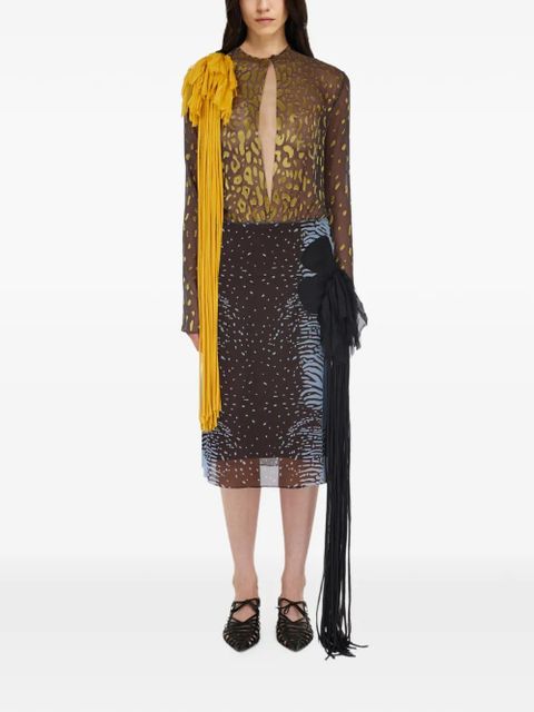 Ferragamo skirt with flower detail - Brown - zdjęcie produktu nr 2