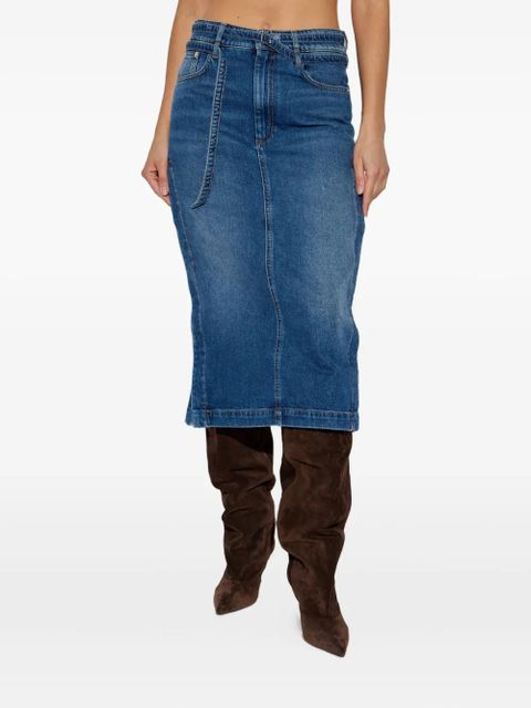 Sportmax belted denim skirt - Blue