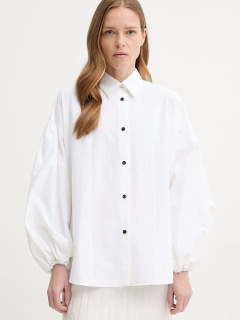 AERON koszula HALEY damska kolor beżowy relaxed z kołnierzykiem klasycznym SH191471 - zdjęcie produktu nr 1