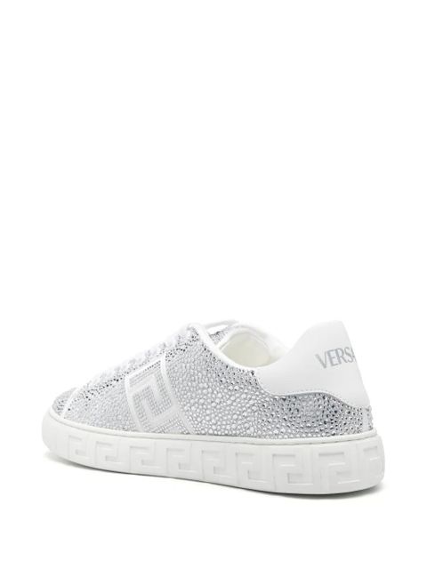 Versace Crystal Greca sneakers - White