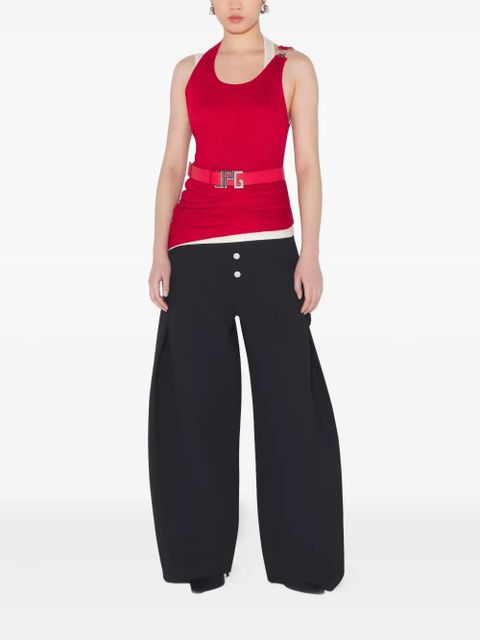 Jean Paul Gaultier ribbed twisted double-layer tank top - Red