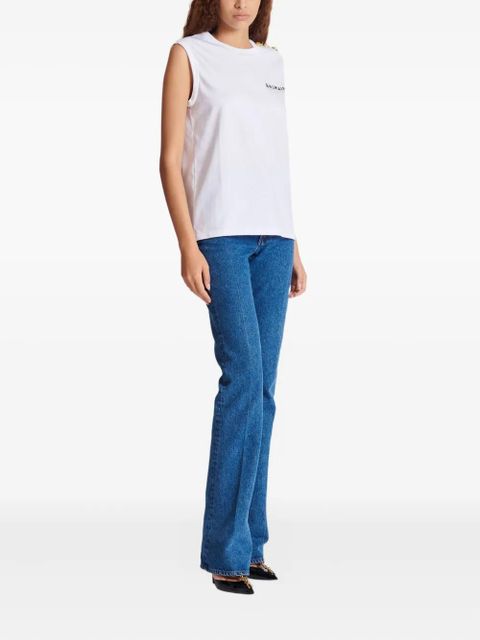Balmain button-detail tank top - White