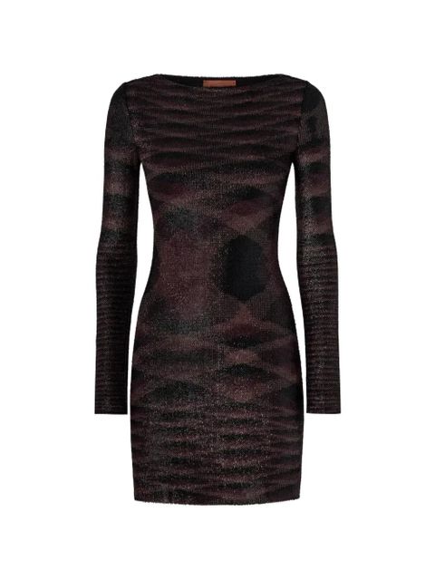 Missoni long-sleeve textured mini dress - Brown - zdjęcie produktu nr 1