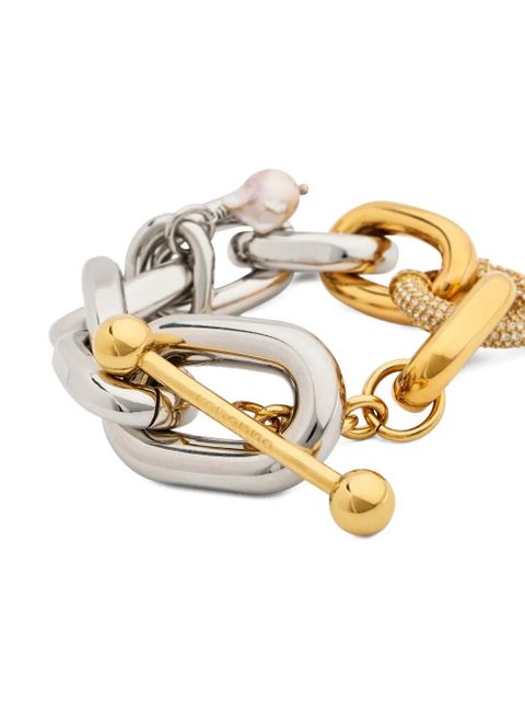 Rabanne bicolor link pendant bracelet - Silver