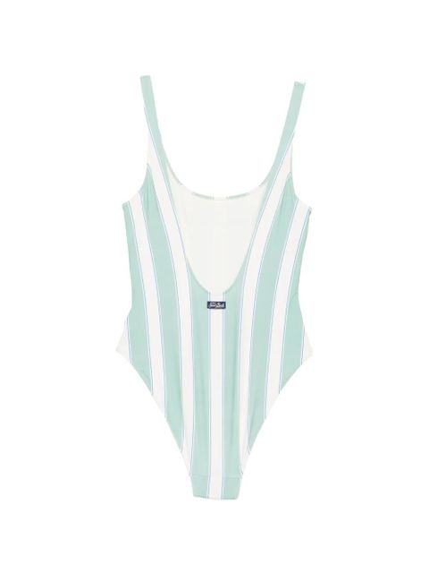 MC2 Saint Barth striped logo-print swimsuit - Green - zdjęcie produktu nr 2