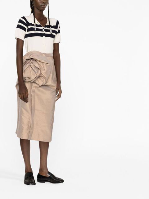 Maison Margiela moiré-effect ruffled midi skirt - Neutrals - zdjęcie produktu nr 2