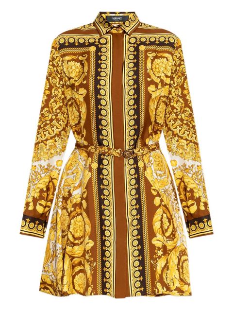 Versace silk belted mini shirt dress - Yellow - zdjęcie produktu nr 1