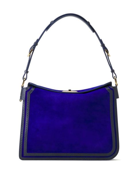Lanvin panelled suede shoulder bag - Blue - zdjęcie produktu nr 1