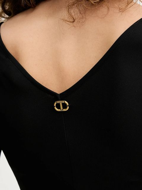 Twinset sukienka kolor czarny maxi dopasowana 252TF2030