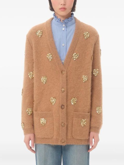 Valentino Garavani heart-embellished cardigan - Neutrals