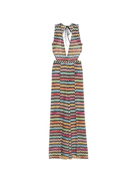 Missoni zigzag-knit cut-out jumpsuit - Red - zdjęcie produktu nr 1