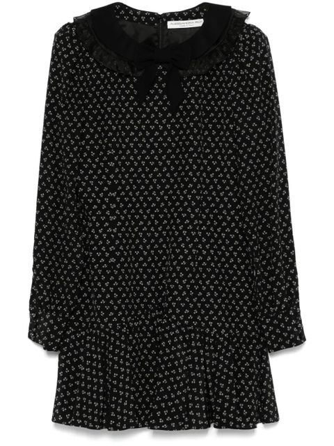 Alessandra Rich flower-print silk mini dress - Black - zdjęcie produktu nr 1