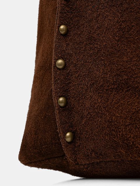 Answear.LAB torebka zamszowa kolor brązowy