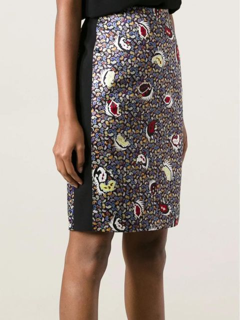 Balenciaga paisley print pencil skirt - Black
