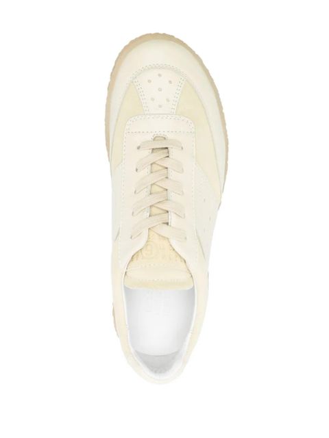 MM6 Maison Margiela numbers-patch leather snekaers - Neutrals