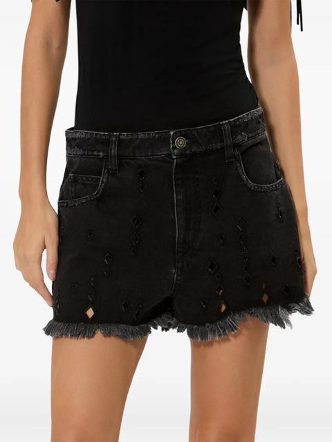 ISABEL MARANT Aecia logo-patch shorts - Black