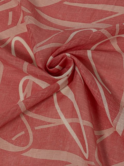 Tommy Hilfiger chusta lniana damska kolor różowy wzorzysta AW0AW17491 - zdjęcie produktu nr 2