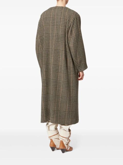 MARANT ÉTOILE Renee checked button coat - Brown
