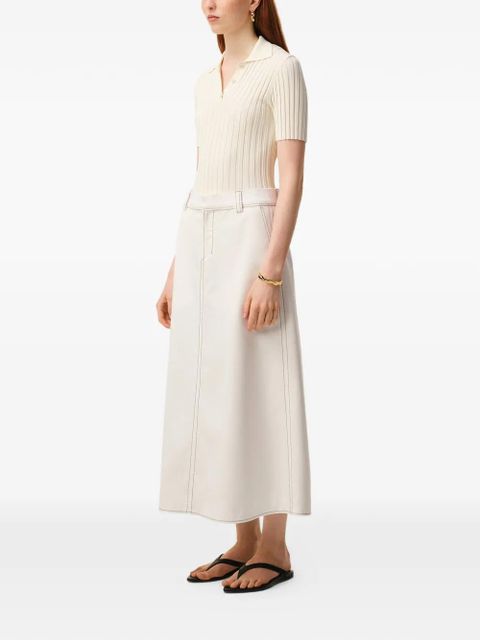 AMI Paris topstitch maxi A-line skirt - Neutrals