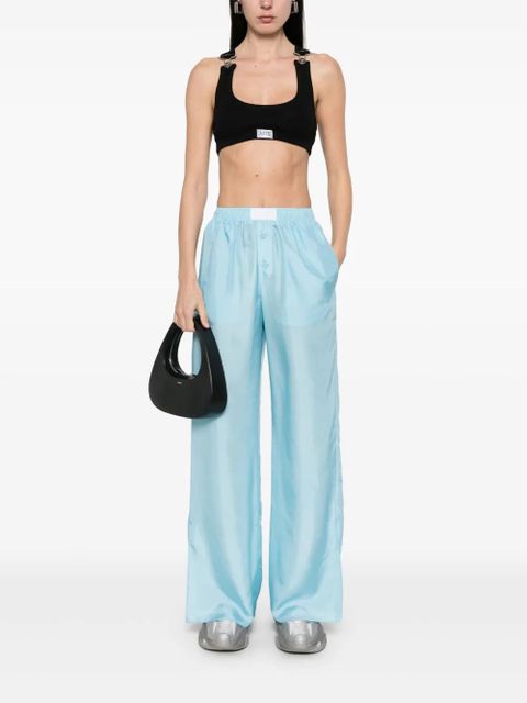 MM6 Maison Margiela silk trousers - Blue - zdjęcie produktu nr 2