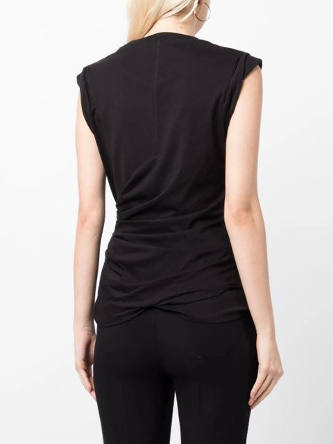 3.1 Phillip Lim draped-detail cotton tank top - Black