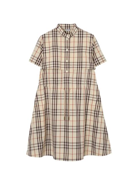 Burberry Check cotton dress - Neutrals - zdjęcie produktu nr 1