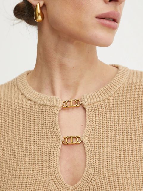 Twinset sweter damski kolor brązowy 251TP3172