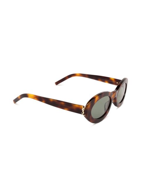 Saint Laurent Eyewear Monogram Hinge oval-frame sunglasses - Brown