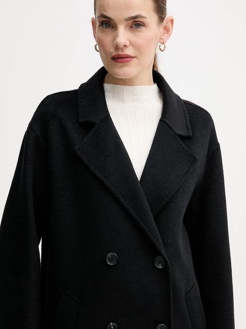 Gaudi płaszcz z dodatkiem wełny kolor czarny 521FD35010