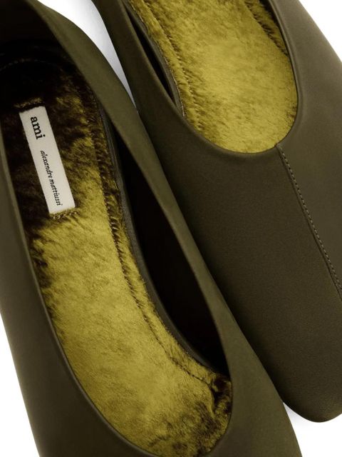 AMI Paris leather two-tone ballet flats - Green