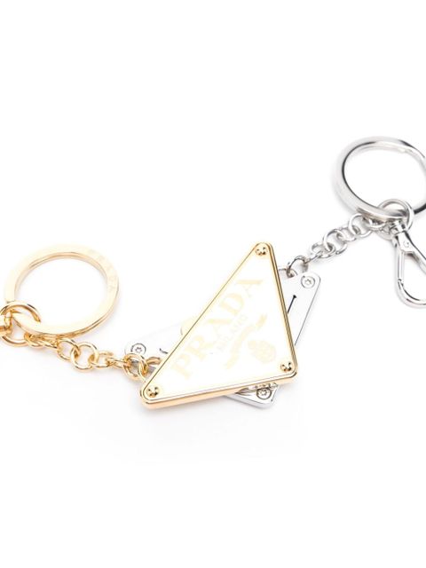 Prada triangle-logo keyring - White - zdjęcie produktu nr 2