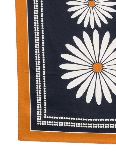 SANDRO daisy-print silk scarf - Blue