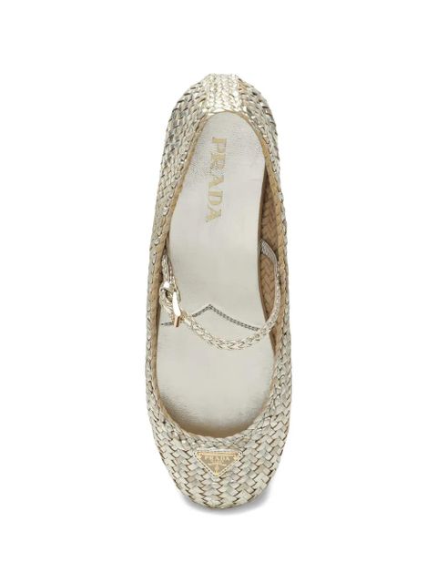 Prada woven ballet flats - Gold
