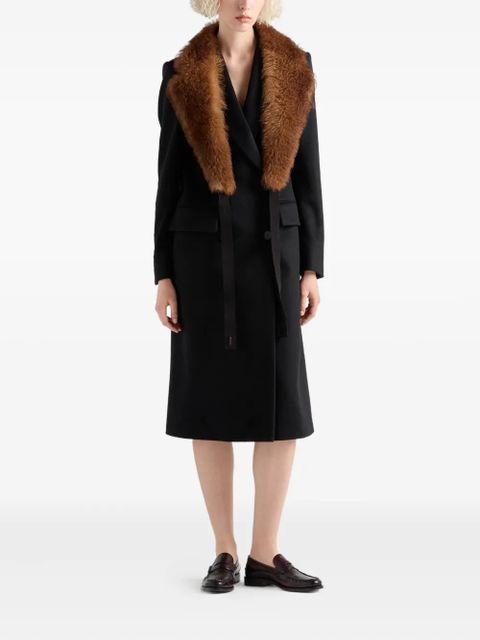 Prada peak-lapels coat - Black